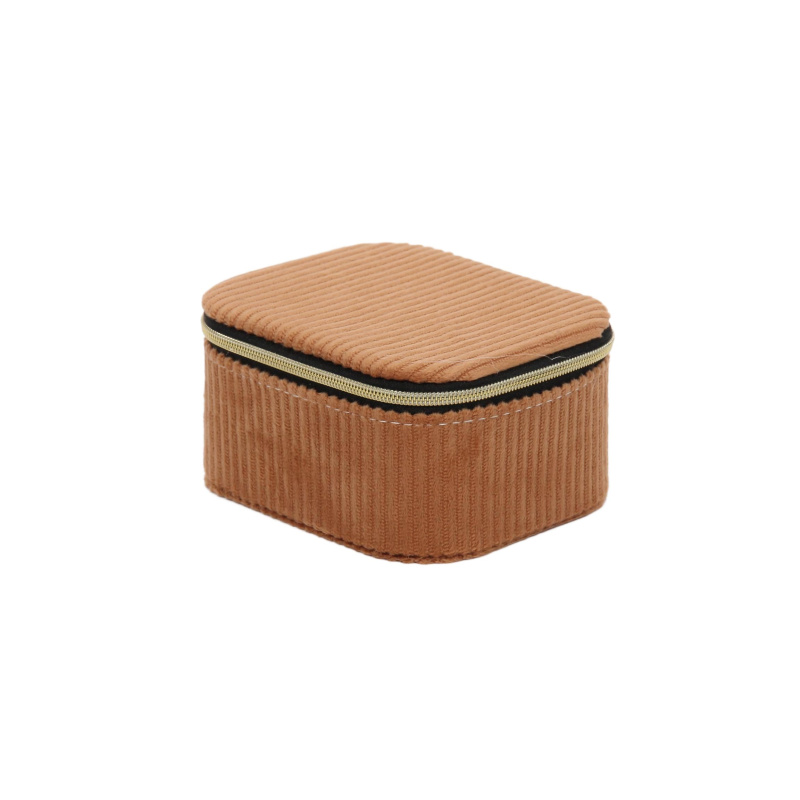 Home Styling Collection Šperkovnice, manšestr, 11,5 x 9,5 x 6 cm oranžová