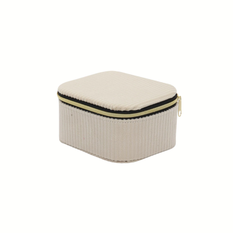 Home Styling Collection Šperkovnice, manšestr, 11,5 x 9,5 x 6 cm šedá