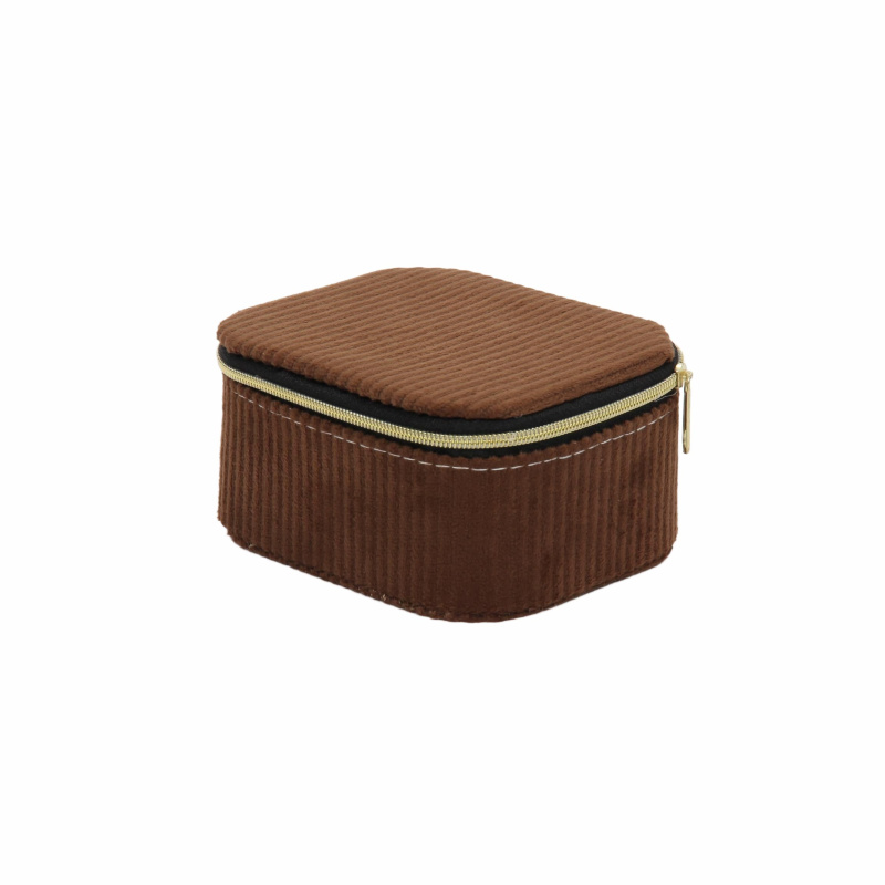 Home Styling Collection Šperkovnice, manšestr, 11,5 x 9,5 x 6 cm hnědá