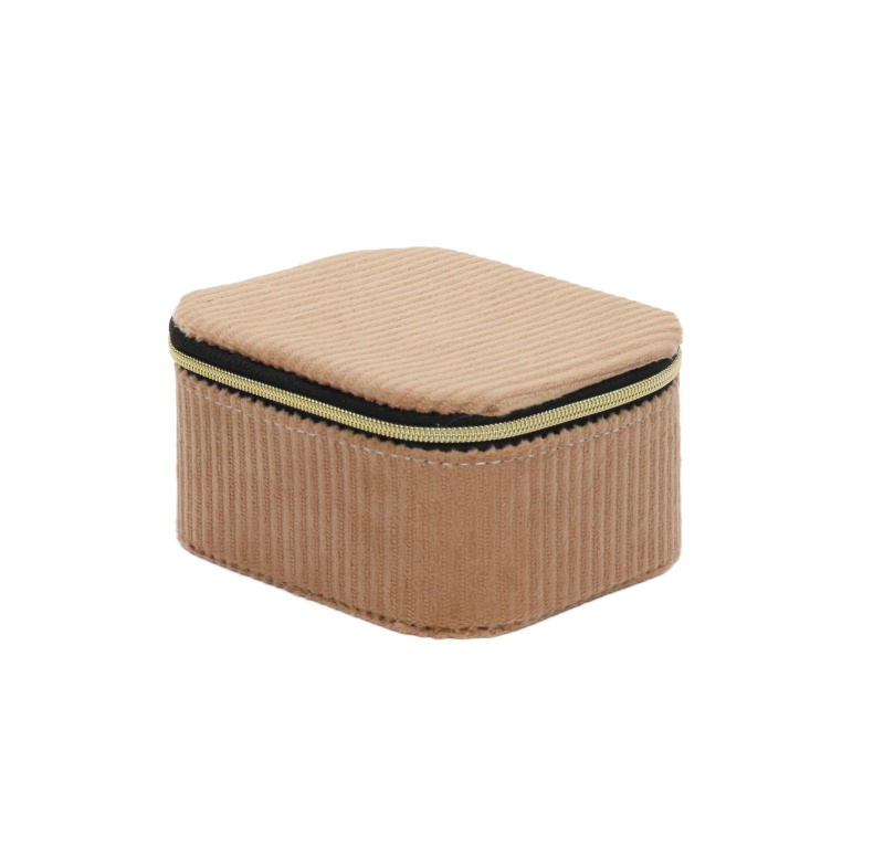 Home Styling Collection Šperkovnice, manšestr, 11,5 x 9,5 x 6 cm béžová