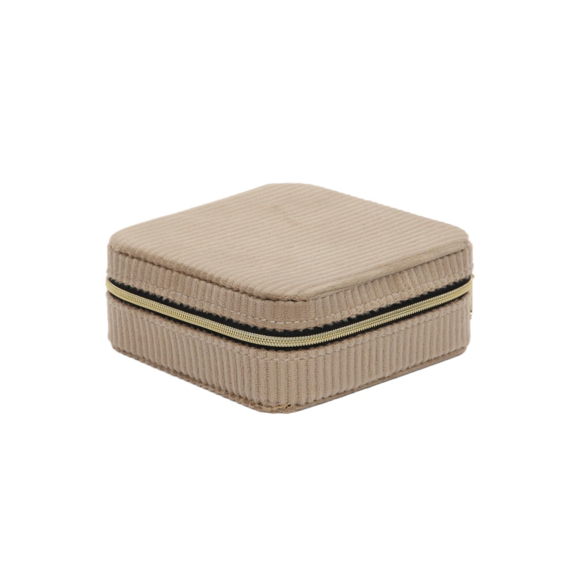 Home Styling Collection Šperkovnice, manšestr, 12 x 12 x 5 cm béžová