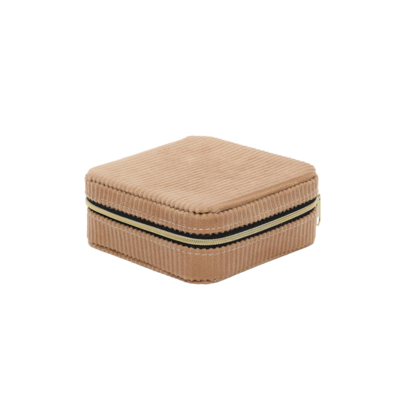 Home Styling Collection Šperkovnice, manšestr, 12 x 12 x 5 cm béžová