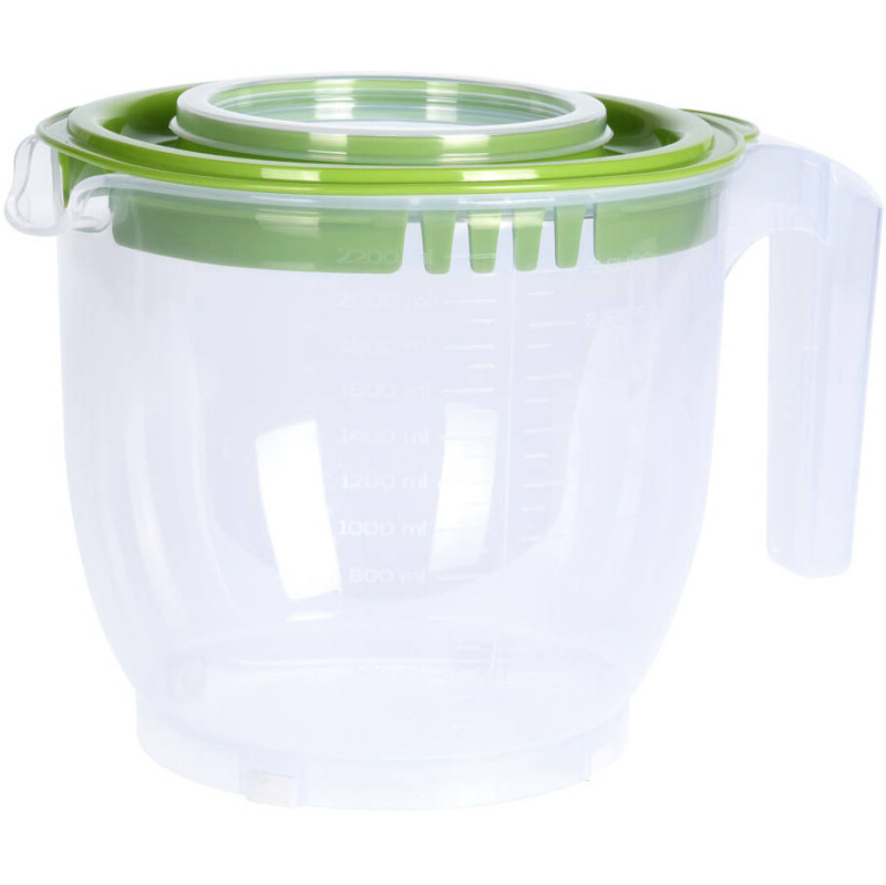EH Excellent Houseware Míchací nádoba s víkem, odměrka, 2200 ml zelená