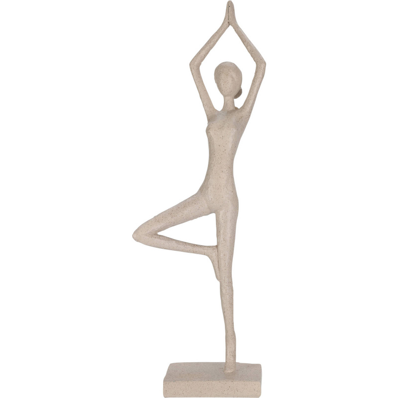 Home Styling Collection Figurka jóga Vrksasana, výška 40 cm béžová