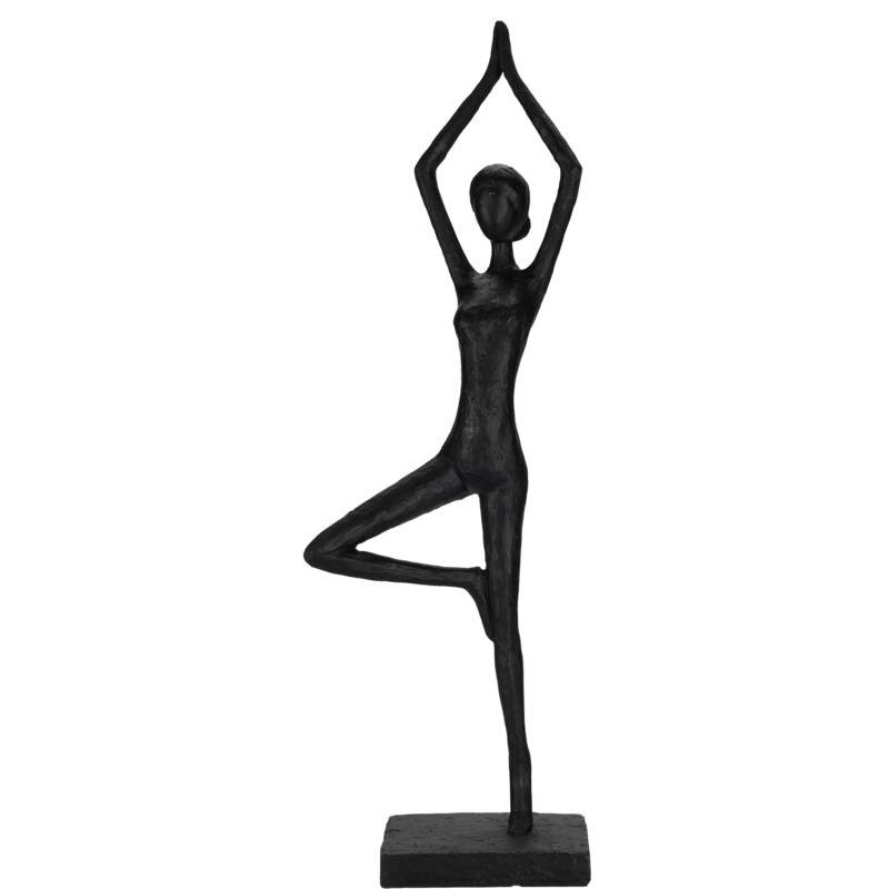 Home Styling Collection Figurka jóga Vrksasana, výška 40 cm černá