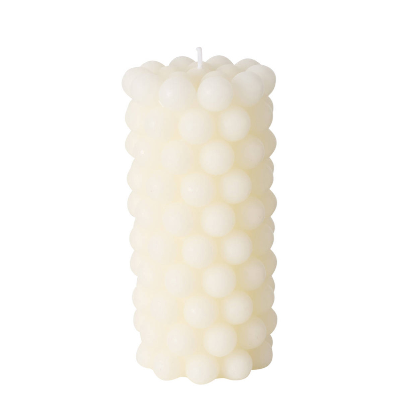 Boltze Home Dekorační svíčka PEARLS, 14 x 7 cm, krémová bílá