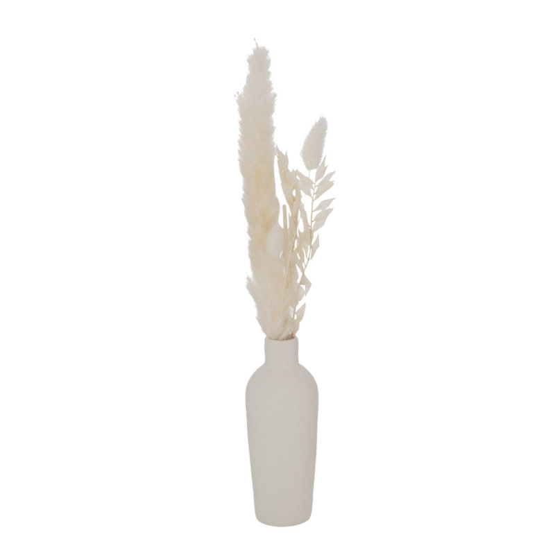 Boltze Home Porcelánová dekorační váza Bianca, sušené kytice, výš, 16 cm, bílá bílá