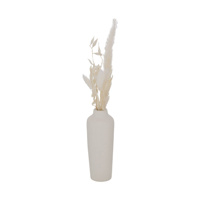 Boltze Home Porcelánová dekorační váza Bianca, sušené kytice, výš, 16 cm, světlá barva bílá