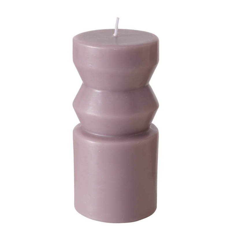 Boltze Home Dekorační svíčka CELONA, parafín, 14 x 6,5 cm, purpurová béžová