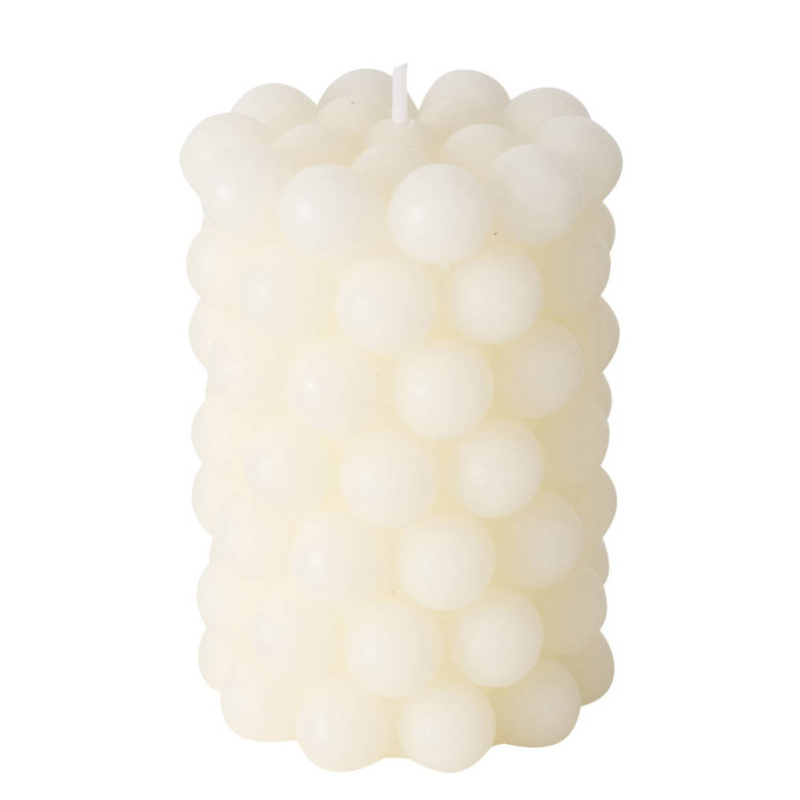 Boltze Home Dekorační svíčka PEARLS, 10 x 7 cm, krémová bílá
