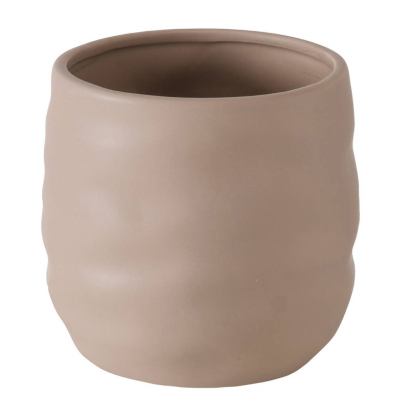 Boltze Home Květináč z kameniny Avanitko, Ø 14 cm, taupe béžová
