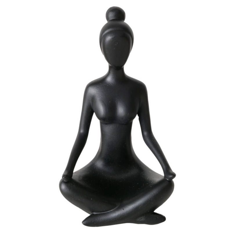Boltze Home Dekorační figurka Jóga, žena, 10 cm černá