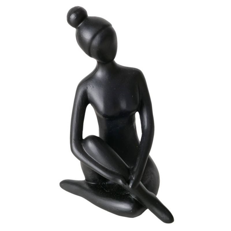 Boltze Home Dekorační figurka Jóga, žena, 10 cm černá