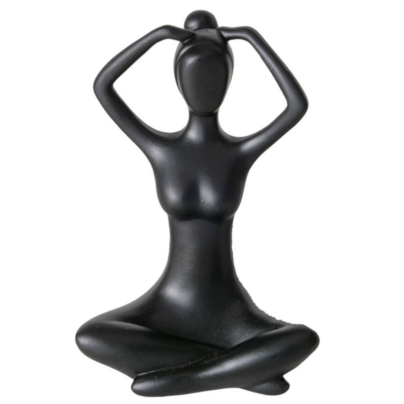 Boltze Home Dekorační figurka Jóga, žena, 10 cm černá