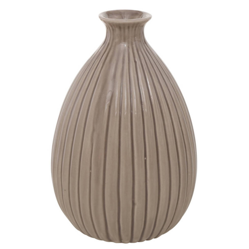 Boltze Home Dekorační porcelánová váza Pilar, 15 cm, taupe šedá