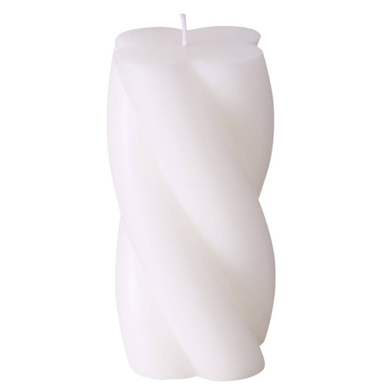 Boltze Home Dekorační svíčka Twist, 14 cm, bílá bílá