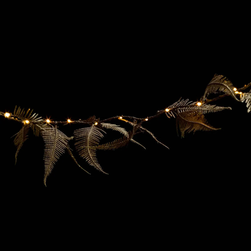 Fééric Lights and Christmas Vánoční vnitřní girlanda s rostlinným motivem, 25 LED, zlatá zlatá