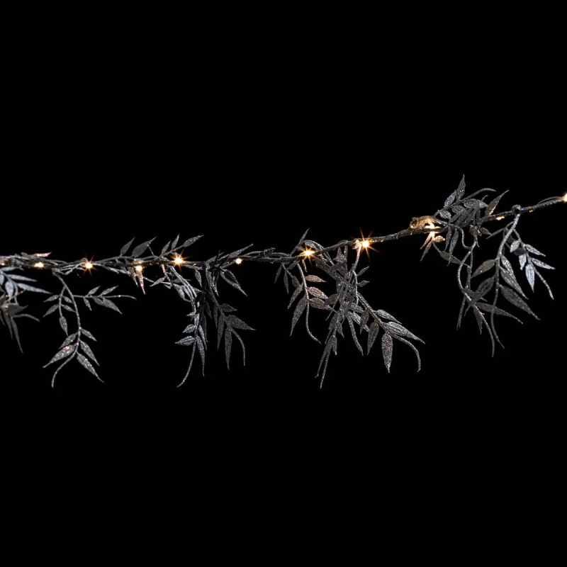 Fééric Lights and Christmas Vánoční vnitřní girlanda s rostlinným motivem, 25 LED, 240 cm, stříbrná stříbrná
