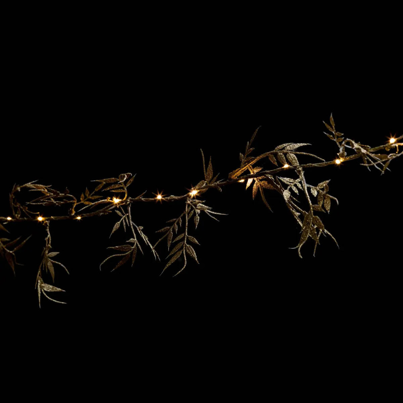 Fééric Lights and Christmas Vánoční vnitřní girlanda s rostlinným motivem, 25 LED, zlatá barva, délka 240 cm zlatá