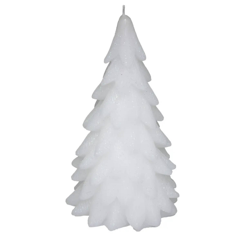Atmosphera Svíčka ve tvaru vánočního stromečku, 396 g, 20,5 cm, bílá bílá