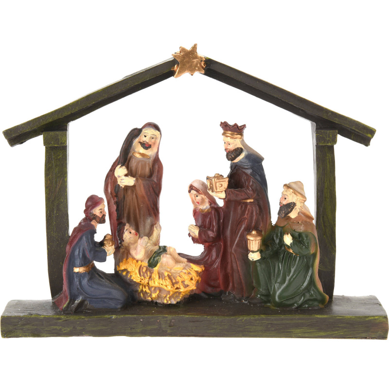 Home Styling Collection Vánoční Betlém s betlémskou hvězdou 21 x 15,5 cm vícebarevná