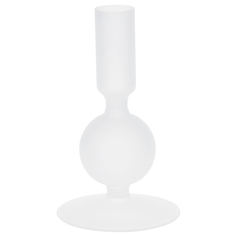 Home Styling Collection Skleněný svícen na stojanu, 14 cm bílý