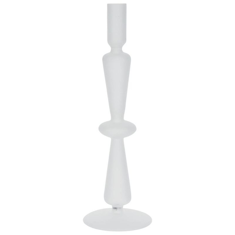 Home Styling Collection Skleněný svícen na stojanu, 30 cm, bílý bílá