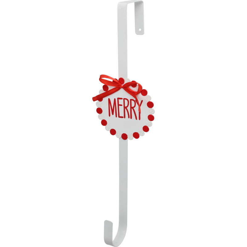 Home Styling Collection Věšák na vánoční věnec, 38 cm bílá