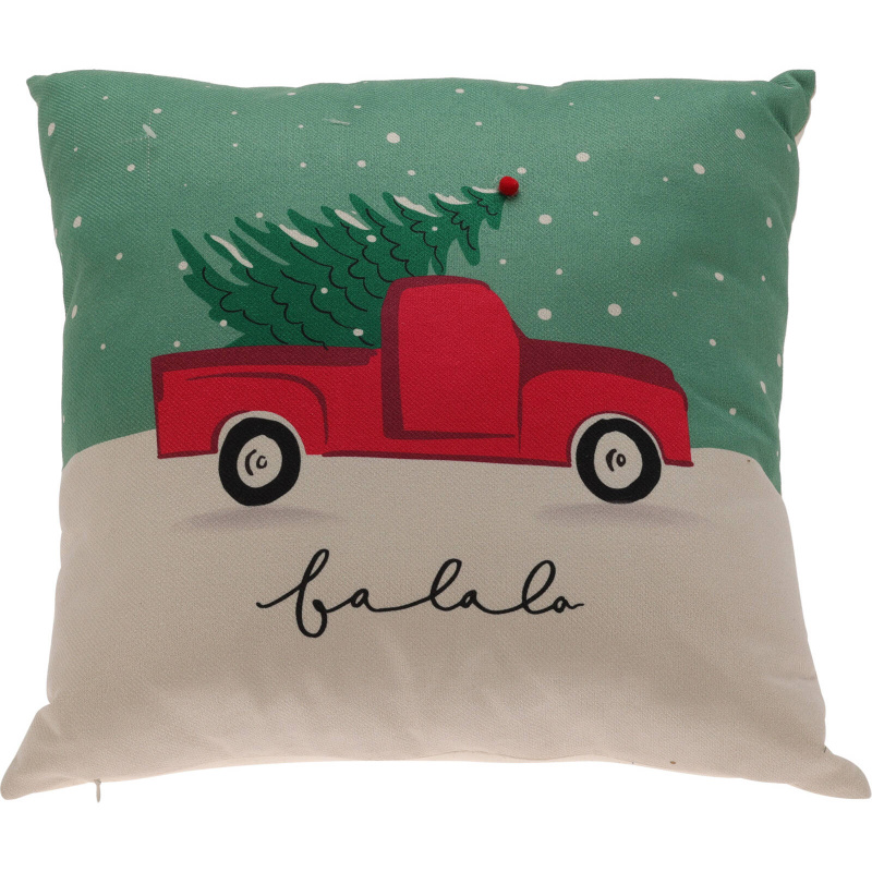 Home Styling Collection Dekorační vánoční polštář OFF WHITE, 45 x 45 cm vícebarevná
