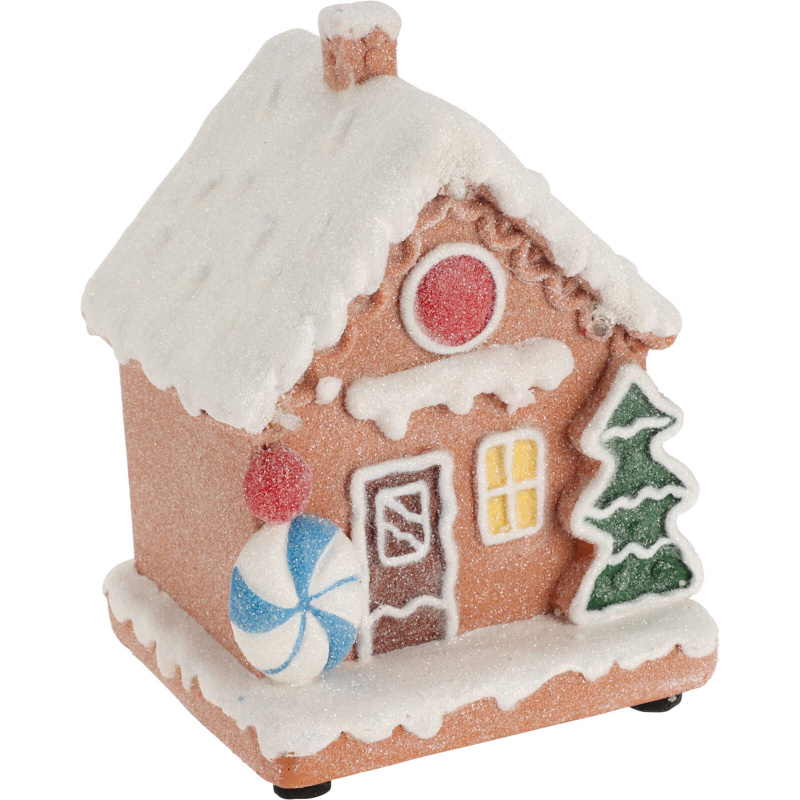 Home Styling Collection Perníkový domeček, 9 x 8 x 13 cm béžová