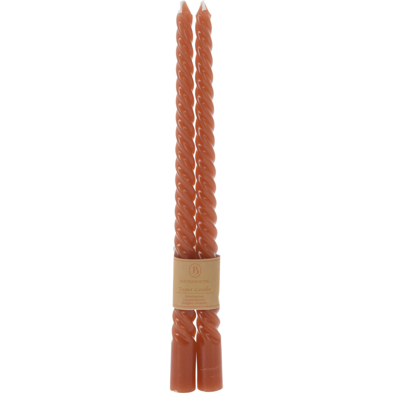 Home Styling Collection Dekorační úzká svíčka TAPER, 20 cm, 2 ks hnědý