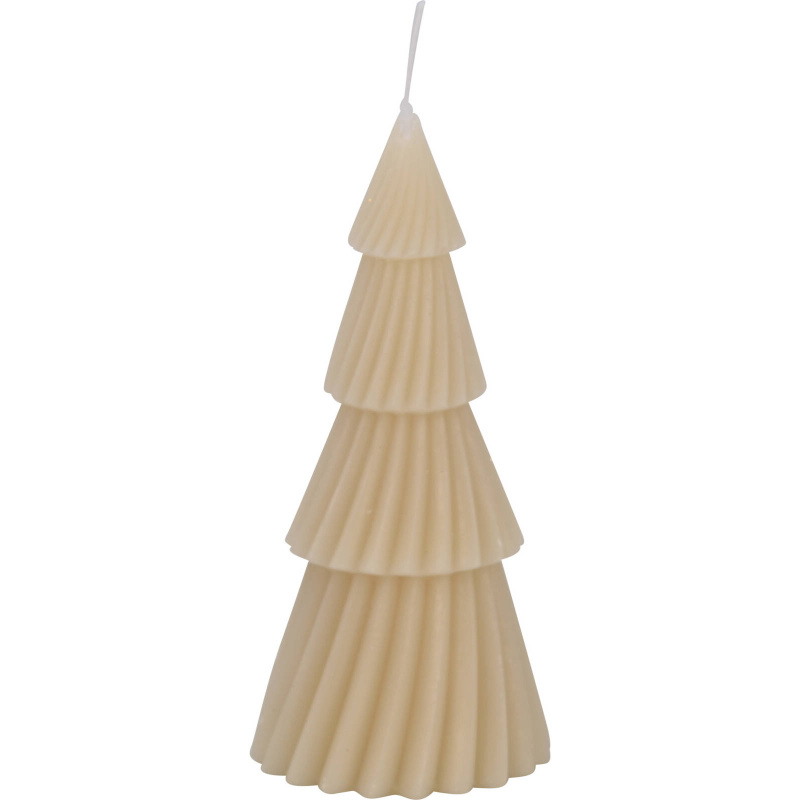 Home Styling Collection Vánoční svíčka ve tvaru vánočního stromečku, 7 x 16 cm, béžová béžová