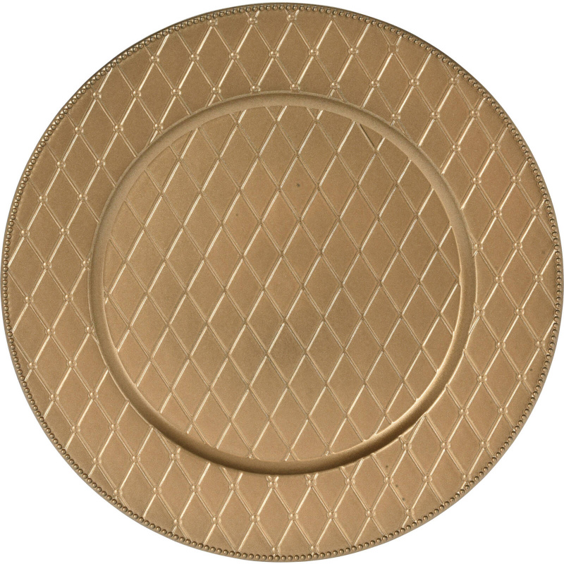 Home Styling Collection Dekorační tácek pod talíř, Ø 33 cm, matně zlatý zlatá