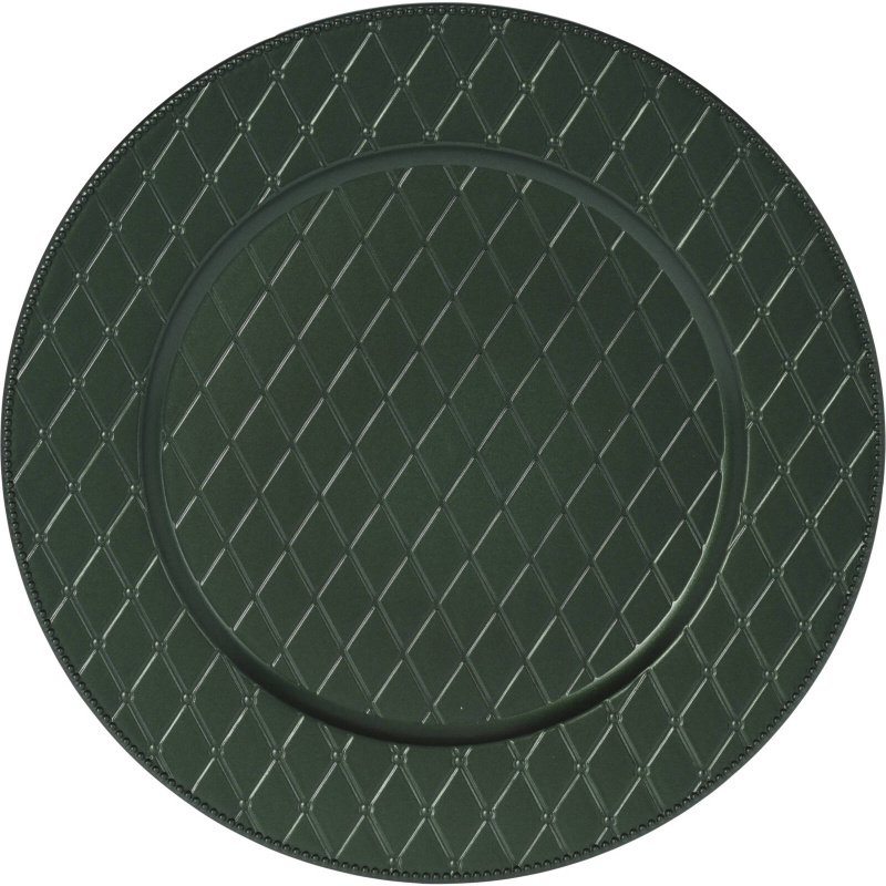 Home Styling Collection Dekorační tácek pod talíř, Ø 33 cm, zelený zelená
