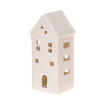 Home Styling Collection Dekorační keramický domek LED, 16 cm bílá