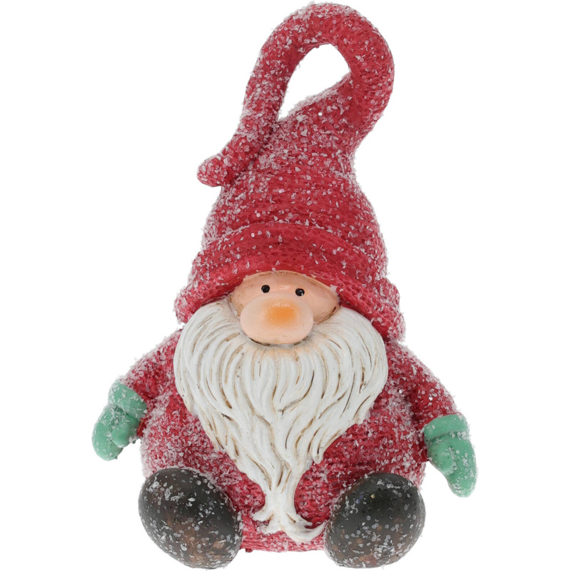 Home Styling Collection Dekorační vánoční skřítek, 14 cm červená