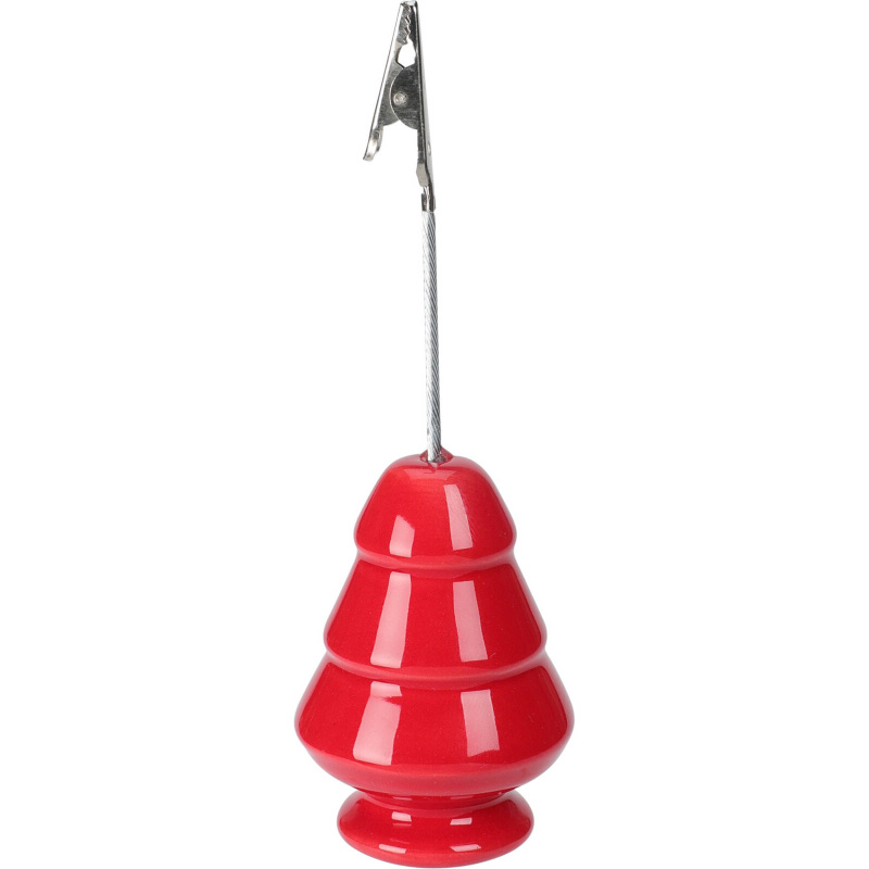 Home Styling Collection Dekorační stromeček s držákem na kartičky, 13 cm, červená barva červená