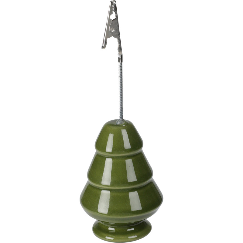 Home Styling Collection Dekorační stromeček s držákem na kartičky, 13 cm, zelená barva zelená