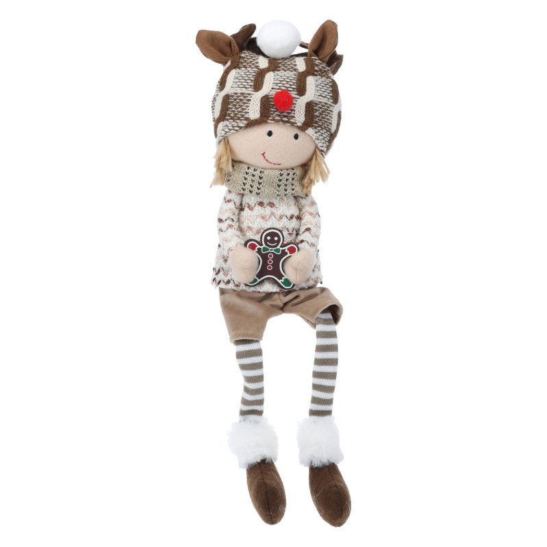 Home Styling Collection Plyšová vánoční dekorace, 51 cm béžová