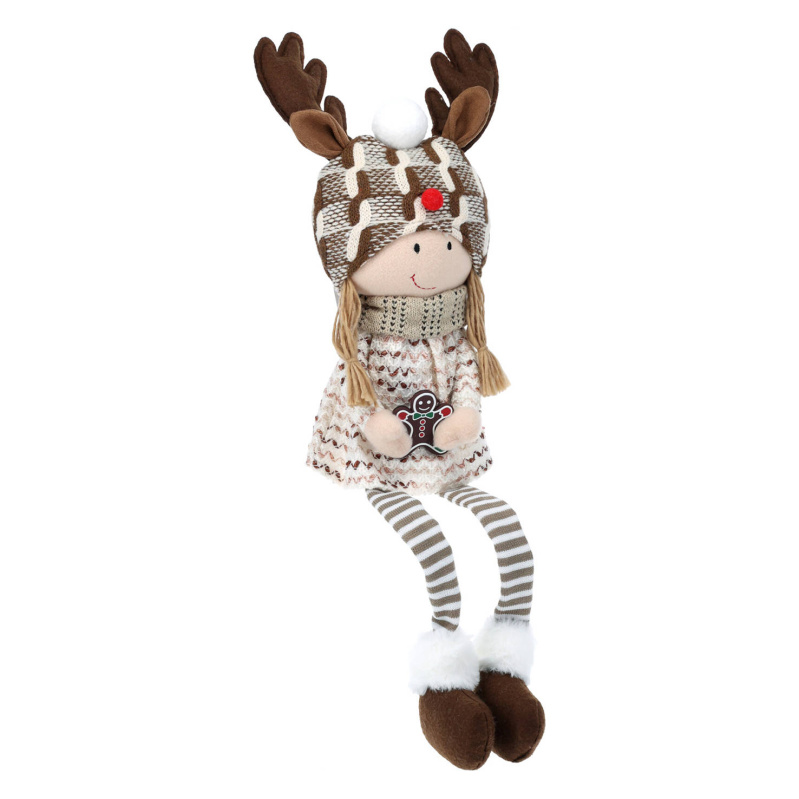 Home Styling Collection Plyšová vánoční dekorace, 61 cm béžová