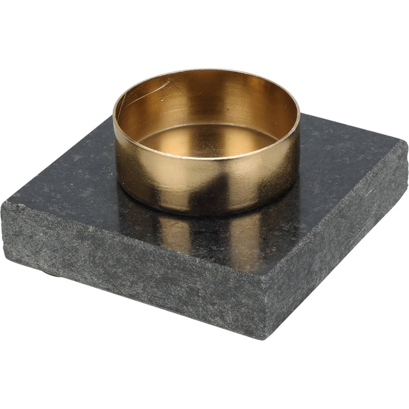 Home Styling Collection Svícen na tealight, žulový tácek, 7 cm šedá