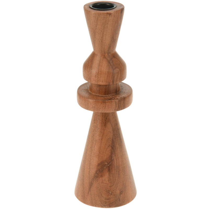 Home Styling Collection Dřevěný svícen, akácie, hnědá, 22 cm hnědá