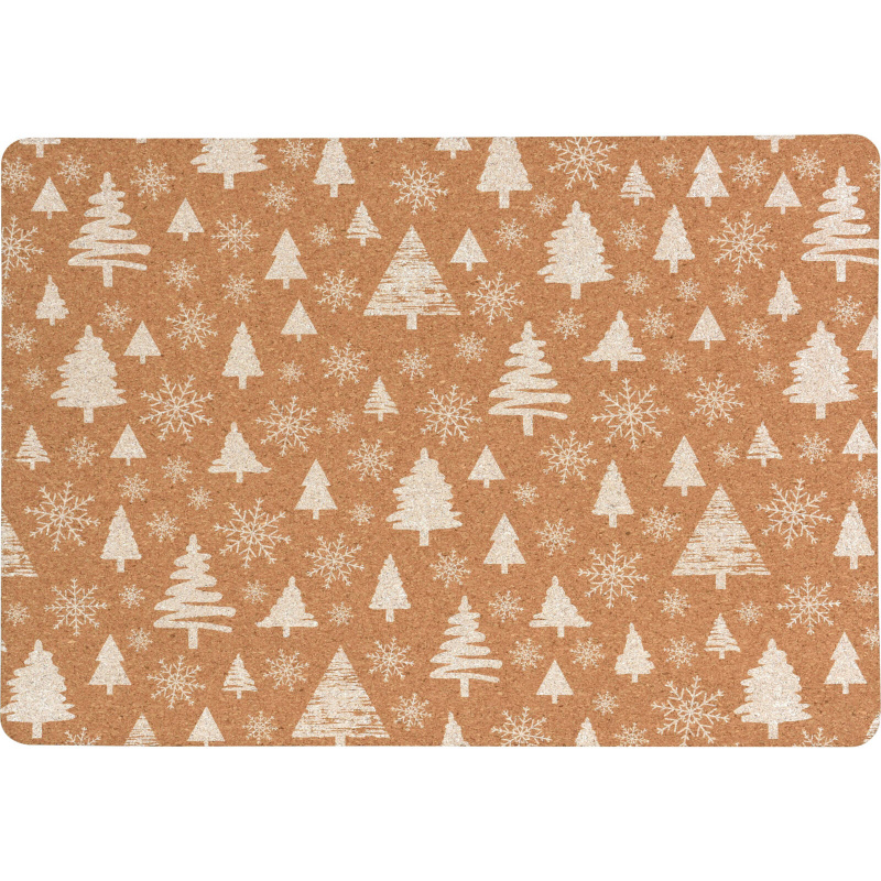 Home Styling Collection Korková podložka, vánoční vzor, 40 x 30 cm hnědá