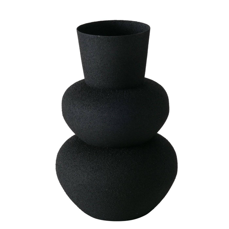 Boltze Home Černá kovová váza MAYNAR, 17 cm černá