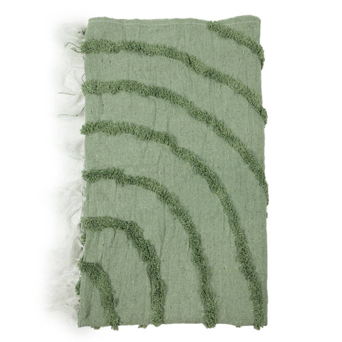 Giftdecor Přehoz s třásněmi, 135 x 150 cm, zelený zelený
