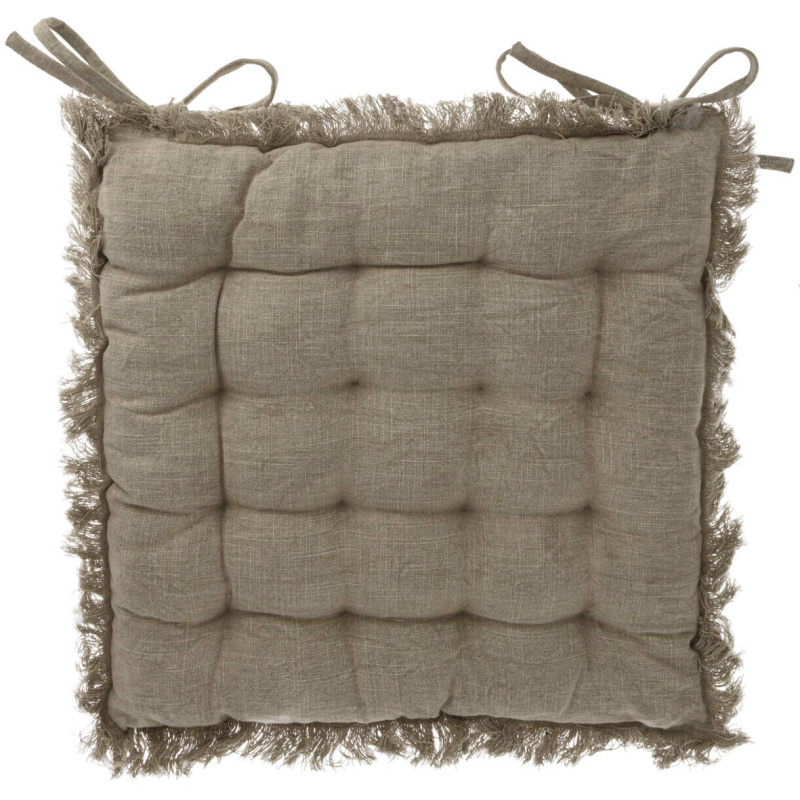 Home Styling Collection Podsedák na židle SIMPLY, bavlna, vázání, 40 x 40 cm, khaki khaki