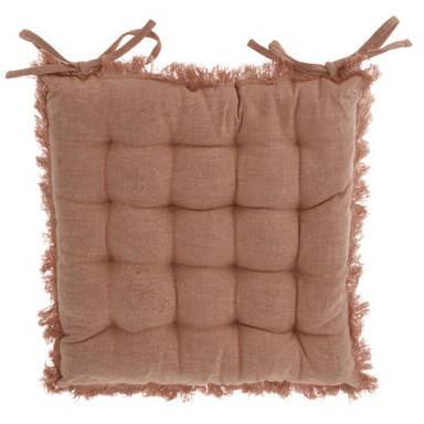 Home Styling Collection Podsedák na židle SLIM, bavlna, vázání, 40 x 40 cm, růžový růžový