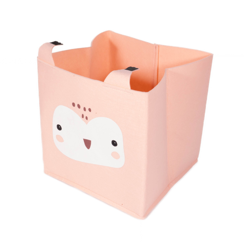Home Styling Collection Úložný box na hračky FOREST FRIENDS, s ušima, plstěný, růžový růžový