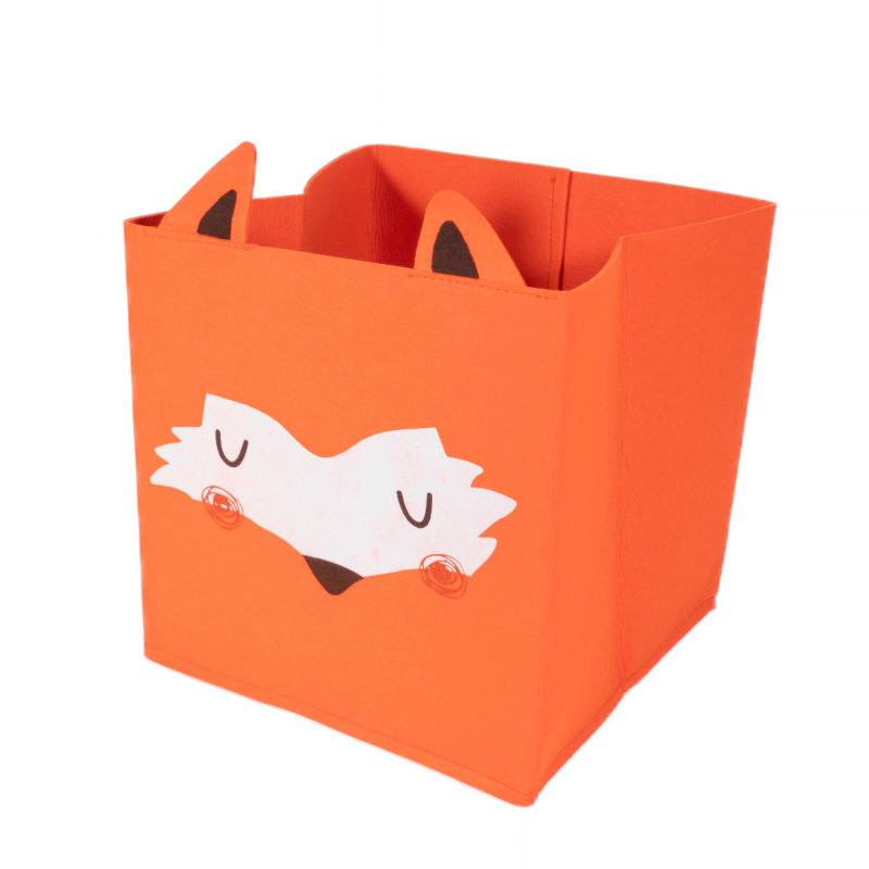 Home Styling Collection Úložný box na hračky FOREST FRIENDS, s ušima, plstěný, liška oranžová