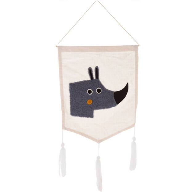 Home Styling Collection Dekorace do dětského pokoje, makatka SAFARI, 70 x 37 cm šedá